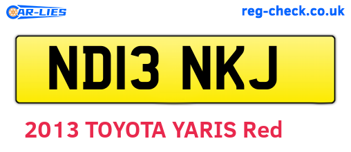 ND13NKJ are the vehicle registration plates.