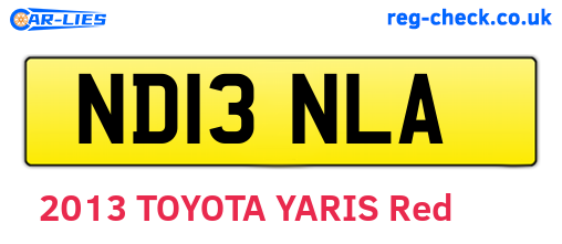 ND13NLA are the vehicle registration plates.