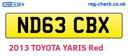 ND63CBX are the vehicle registration plates.