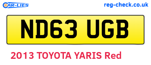 ND63UGB are the vehicle registration plates.