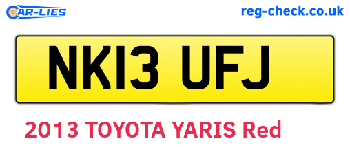 NK13UFJ are the vehicle registration plates.