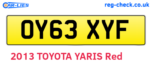 OY63XYF are the vehicle registration plates.