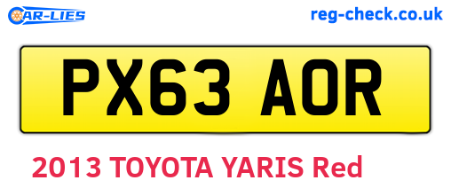PX63AOR are the vehicle registration plates.
