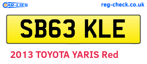 SB63KLE are the vehicle registration plates.