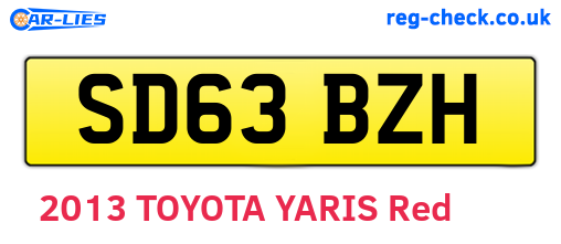 SD63BZH are the vehicle registration plates.