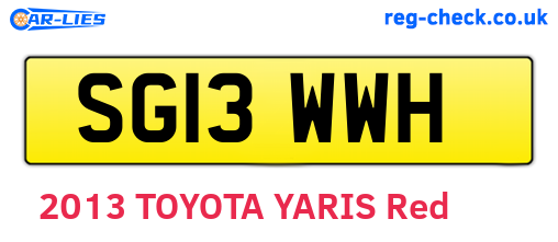 SG13WWH are the vehicle registration plates.
