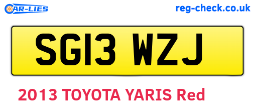 SG13WZJ are the vehicle registration plates.