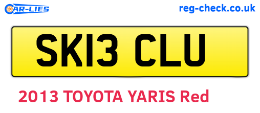 SK13CLU are the vehicle registration plates.