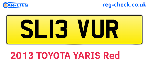 SL13VUR are the vehicle registration plates.