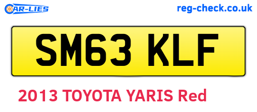 SM63KLF are the vehicle registration plates.