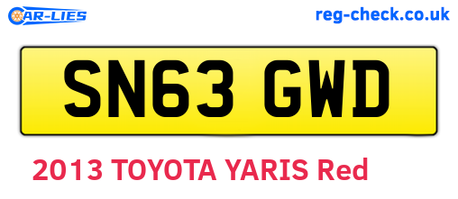 SN63GWD are the vehicle registration plates.