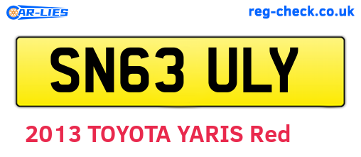 SN63ULY are the vehicle registration plates.