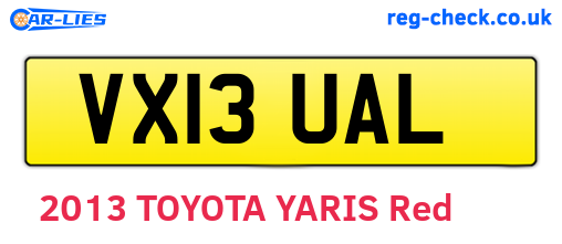 VX13UAL are the vehicle registration plates.