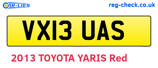 VX13UAS are the vehicle registration plates.