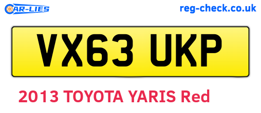 VX63UKP are the vehicle registration plates.