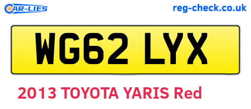 WG62LYX are the vehicle registration plates.