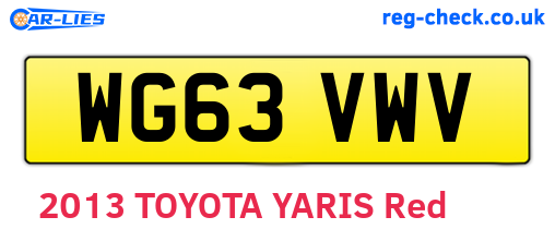 WG63VWV are the vehicle registration plates.