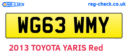 WG63WMY are the vehicle registration plates.