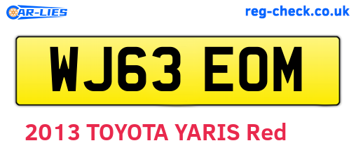 WJ63EOM are the vehicle registration plates.