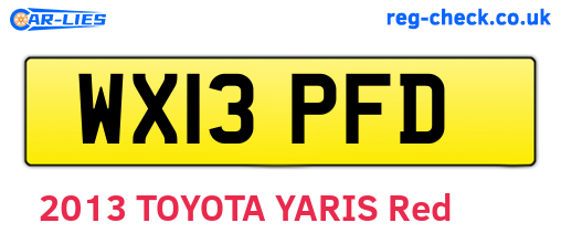 WX13PFD are the vehicle registration plates.