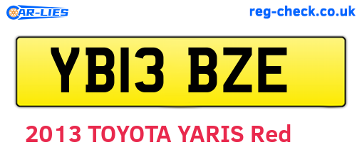 YB13BZE are the vehicle registration plates.