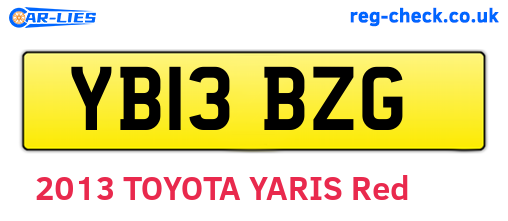 YB13BZG are the vehicle registration plates.