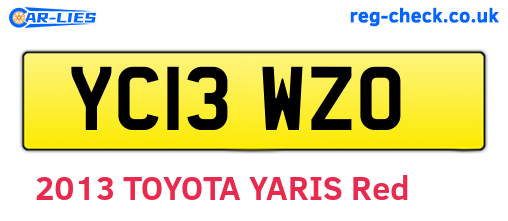 YC13WZO are the vehicle registration plates.