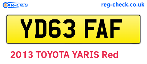 YD63FAF are the vehicle registration plates.
