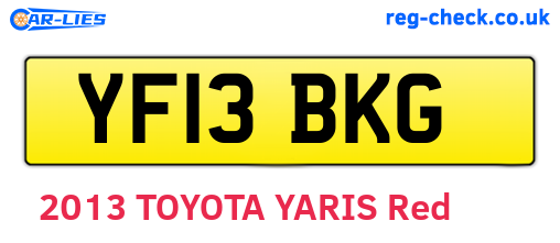 YF13BKG are the vehicle registration plates.