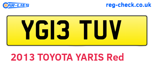 YG13TUV are the vehicle registration plates.
