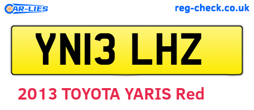 YN13LHZ are the vehicle registration plates.