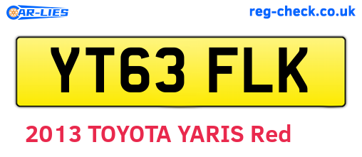 YT63FLK are the vehicle registration plates.