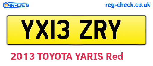 YX13ZRY are the vehicle registration plates.