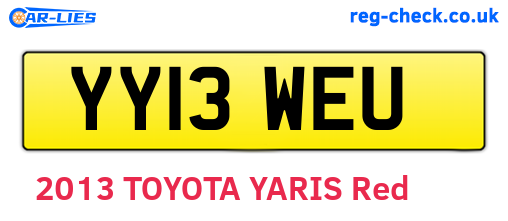 YY13WEU are the vehicle registration plates.