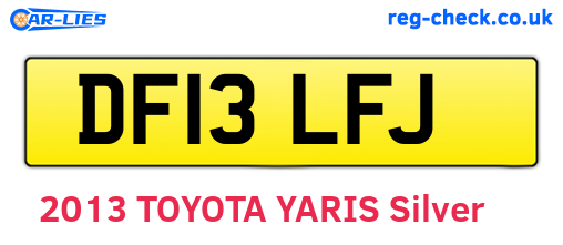 DF13LFJ are the vehicle registration plates.