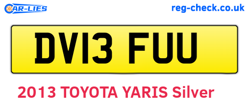 DV13FUU are the vehicle registration plates.