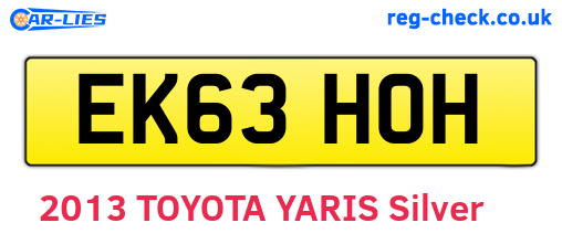 EK63HOH are the vehicle registration plates.