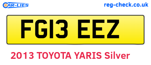 FG13EEZ are the vehicle registration plates.