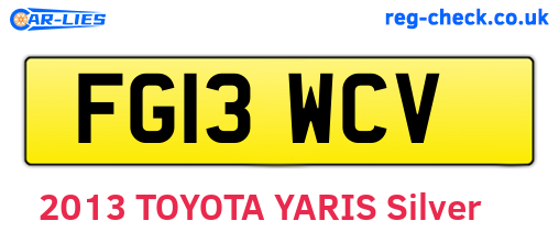 FG13WCV are the vehicle registration plates.