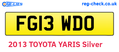 FG13WDO are the vehicle registration plates.