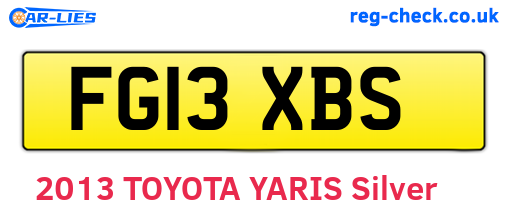 FG13XBS are the vehicle registration plates.