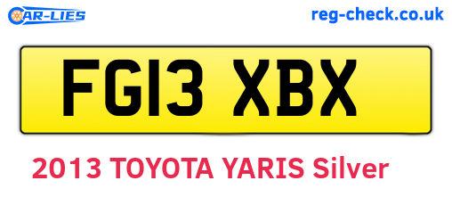 FG13XBX are the vehicle registration plates.