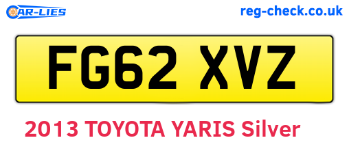 FG62XVZ are the vehicle registration plates.