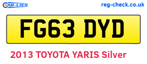 FG63DYD are the vehicle registration plates.