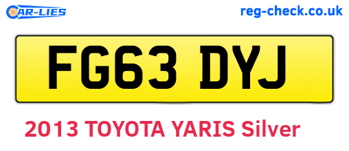 FG63DYJ are the vehicle registration plates.