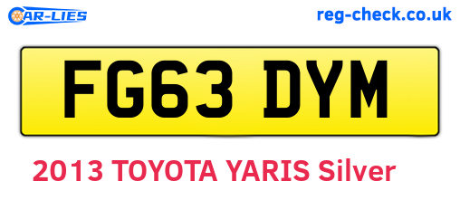 FG63DYM are the vehicle registration plates.