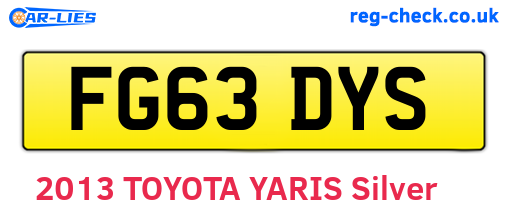FG63DYS are the vehicle registration plates.