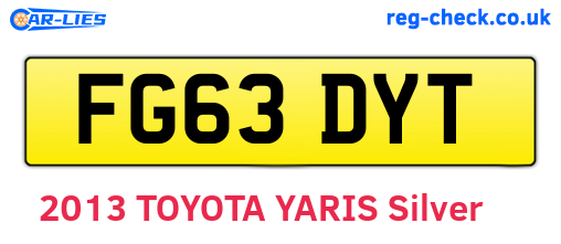 FG63DYT are the vehicle registration plates.