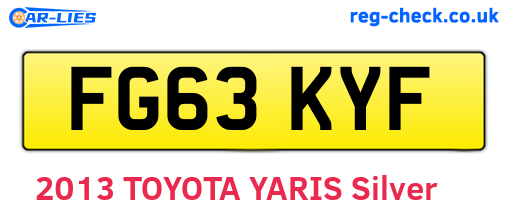 FG63KYF are the vehicle registration plates.