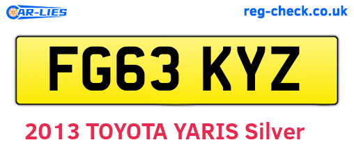 FG63KYZ are the vehicle registration plates.